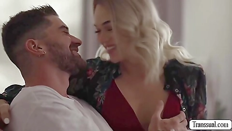 Sexy chick with a big cock in her boyfriend