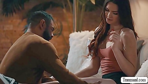 Sexy brunette girl with her pussy and friend